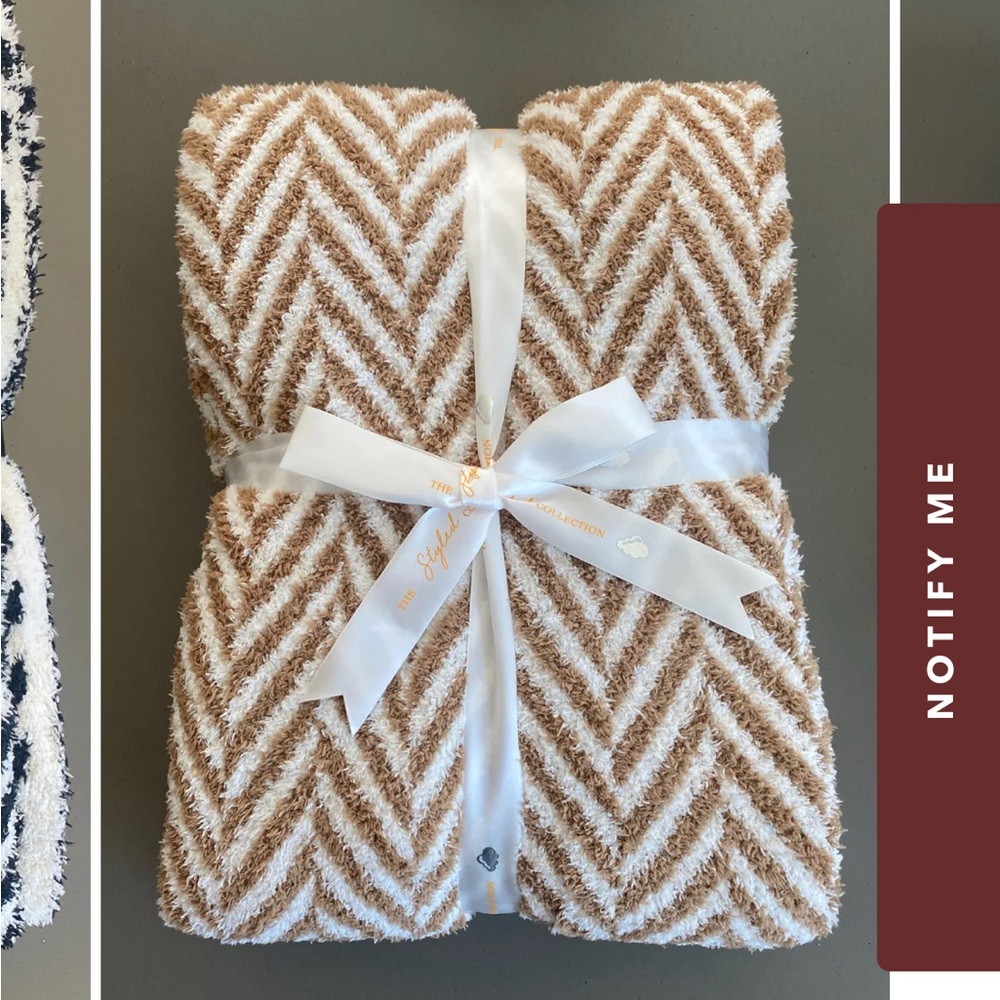 Krista Horton x The Styled Collection blanket in Camel Chevron